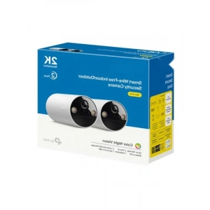 2 Adet 2K 3MP Kablosuz Güvenlik Kamerası - Renkli Gece Görüşü