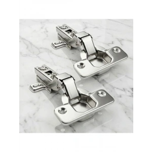 2 Adet Krom Yarım Deve Boynu Pistonsuz Mobilya Kapak Menteşesi