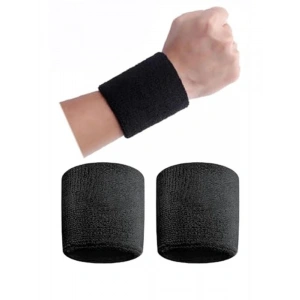 2 Adet Sporcu Havlu El Bilekliği, Siyah Renk, Unisex