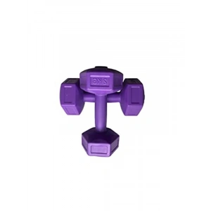 2 Adet Vinyl Kaplı Dumbell Ağırlık Seti - Mor Renk