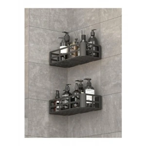 2 Adet Yapışkanlı Banyo Organizer Duş Rafı