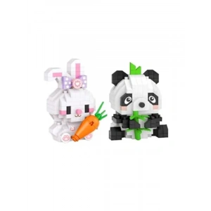 2 Farklı Model Panda ve Tavşan Figürü Yapım Seti