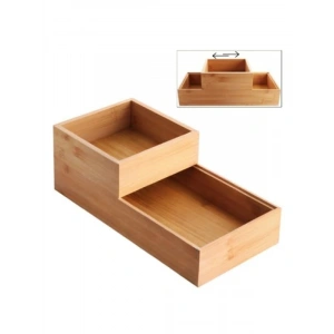 2li Bambu Organizer Seti - Banyo, Mutfak ve Ofis Düzenleyici