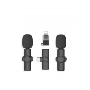 2li Kablosuz Yaka Mikrofon Seti, Video ve Podcast İçin
