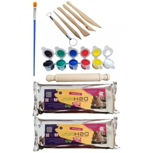 2li Seramik Başlangıç Seti, 1000 Gr Kil Hamuru ile