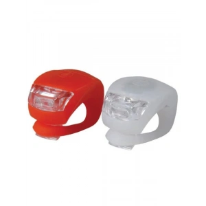 2li Set Silikon Bisiklet Işığı - 3 Farklı Yanma Modu, Kırmızı ve Beyaz