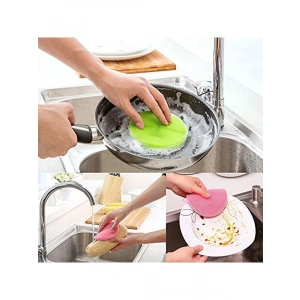 2li Tükenmeyen Silikon Bulaşık Süngeri, Çok Amaçlı Kullanım