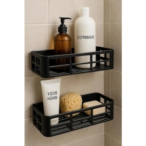 2li Yapışkanlı Plastik Banyo Duş Rafı