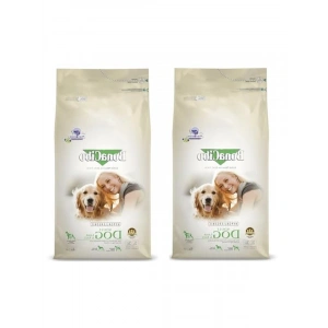 2 paket 4 kg kuzu etli ve pirinçli yetişkin köpek maması, ekonomik