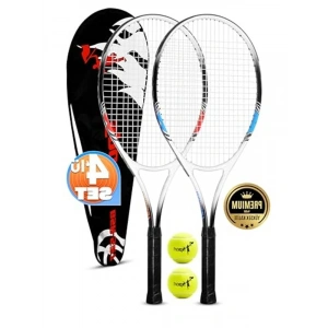 2 Tenis Raketi ve Top Seti: Yetişkinler İçin 27 İnç
