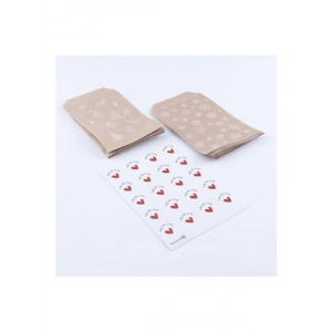 20 Adet Çam ve Kar Desenli Kese Kağıdı Seti (11x20 cm)