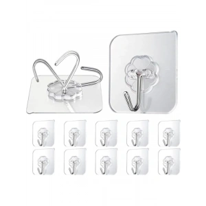 20 Adet Güçlü Yapışkanlı Şeffaf Duvar Askısı, Kapı Arkası Organizer