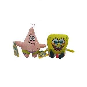 20 cm Boyutunda 2 Adet Peluş Karakter, Sevimli Tasarımlı Sünger Bob ve Patrick