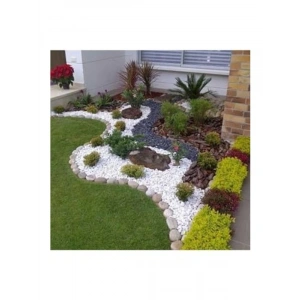 20 Kg Beyaz Dolomit Taş, 2-4 cm Bahçe ve Akvaryum için