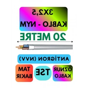20 Metre Gri Antigron (NYM) Kablo