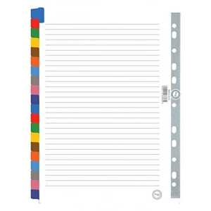 20 Renkli A4 Karton Ayrac, Dayanıklı Tasarım