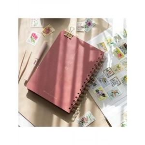 2026 A5 Spiralli Keten Haftalık Ajanda, 12 Aylık - Pembe