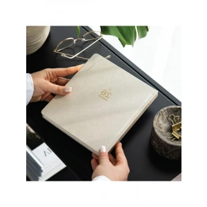 2026 Dikey Haftalık Ajanda, Premium Keten Kapaklı Bej