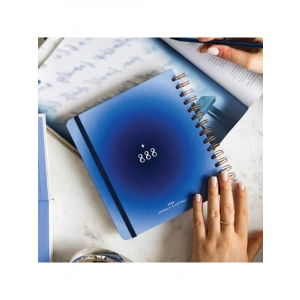 2026 Spiralli Haftalık Kare Ajanda 12 Aylık - Mavi Aura