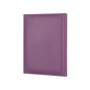 2026 Tarihli Lila Deri Günlük Ajanda - 17x24 cm