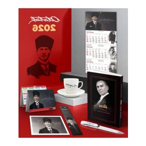 2026 Yılına Özel Atatürk Temalı Ajanda ve Takvim Seti