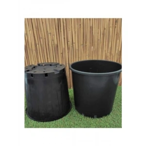 21,9 Lt Siyah Plastik Saksı, 35x30 cm Boyutunda Üretim Saksısı