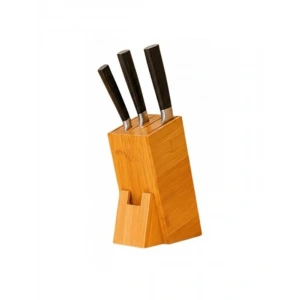 220 mm Eğik Tasarımlı Bambu Bıçak Standı, Kaymaz Taban ile Pratik Mutfak Düzenleyici