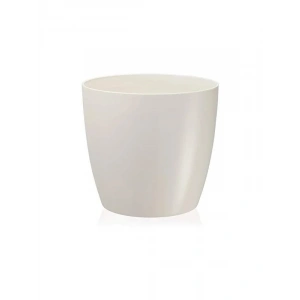 23 cm beyaz yakut saksı, drenaj aparatı ile birlikte