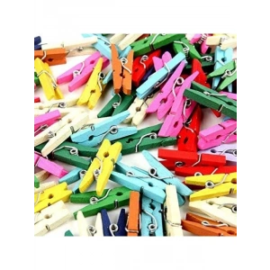 24 Adet Doğal Ahşap Mini Not Mandalı Seti