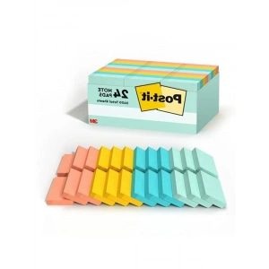 24 Blok Mini Notlar, 3.8 x 5.1 cm, Pastel Renkler ile Geri Dönüştürülebilir