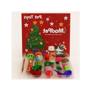 24 Parça Yılbaşı Temalı Kedi Oyuncak Seti, Eğlenceli Oyun