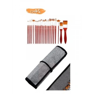 24 Parçalı Profesyonel Sanat Fırça Seti