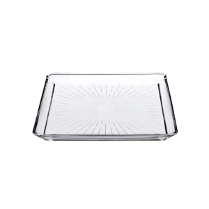 24x24 cm Kristal Cam Servis Tabağı – Şık Tasarım