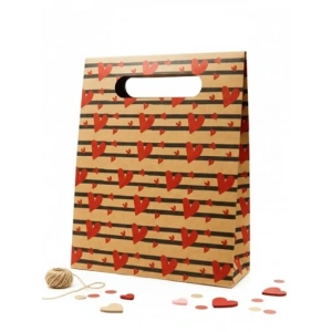 24x30 cm Kalp Desenli Hediye Kutusu