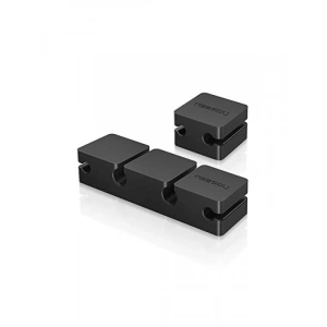 3 + 1 Kanallı Siyah Silikon Kablo Düzenleyici Organizer