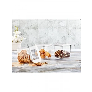 3 Adet 700 Ml Kapasiteye Sahip Kare Saklama Kabı