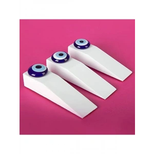 3 Adet Beyaz Ahşap Kapı Stoperi