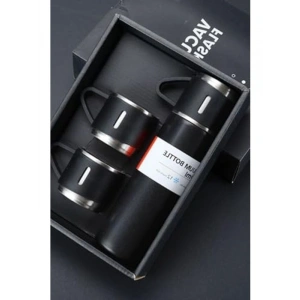 3 Bardaklı Paslanmaz Çelik Termos Seti, Özel Kutulu