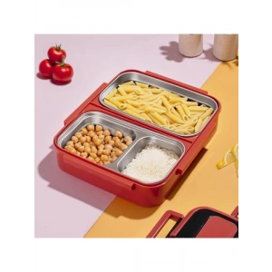 3 Bölmeli Çelik Hazneli Beslenme Kutusu - Turuncu