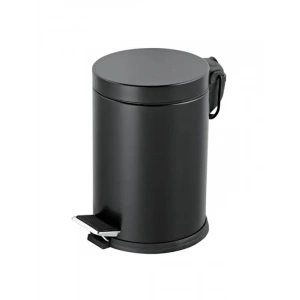 3 Litre Kapasiteli Siyah Paslanmaz Pedallı Çöp Kovası