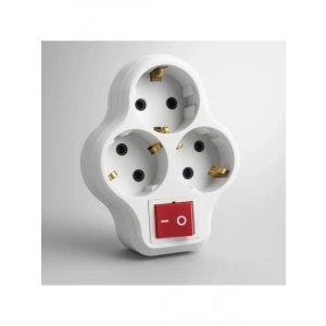 3lü Beyaz Topraklı Düğmeli Priz Seti - Kablosuz Açma Kapama