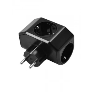 3lü Çocuk Korumalı Topraklı Fiş Priz - Siyah