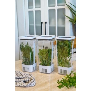 3lü Eko Set Yeşillik Saklama Kabı - 1,7 Litre