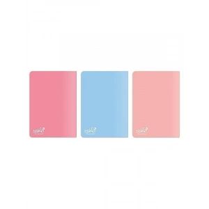 3lü Paket A4 Kareli Defter, Somon, Pembe, Mavi