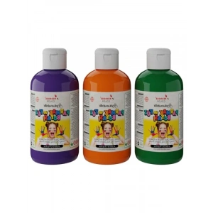 3lü Parmak Boyası Seti - Yeşil, Mor ve Turuncu 250 gr