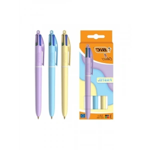 3lü Pastel Gövde Tükenmez Kalem Seti, 4 Renk