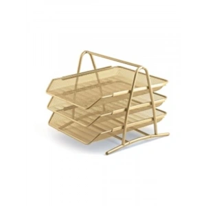 3lü Perfore Evrak Rafı Seti - Gold