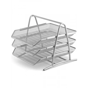 3lü Perfore Evrak Rafı Seti - Silver