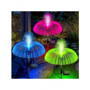 3lü Set Bahçe Lambası, Denizanası Tasarımı, 7 Renk LED
