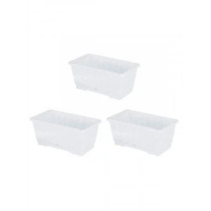3lü Set Plastik Saksı 20 x 10 x 17 cm